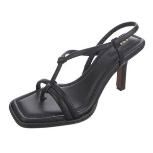 FRAME Shoes Womens T-Strap Black Leather Heels